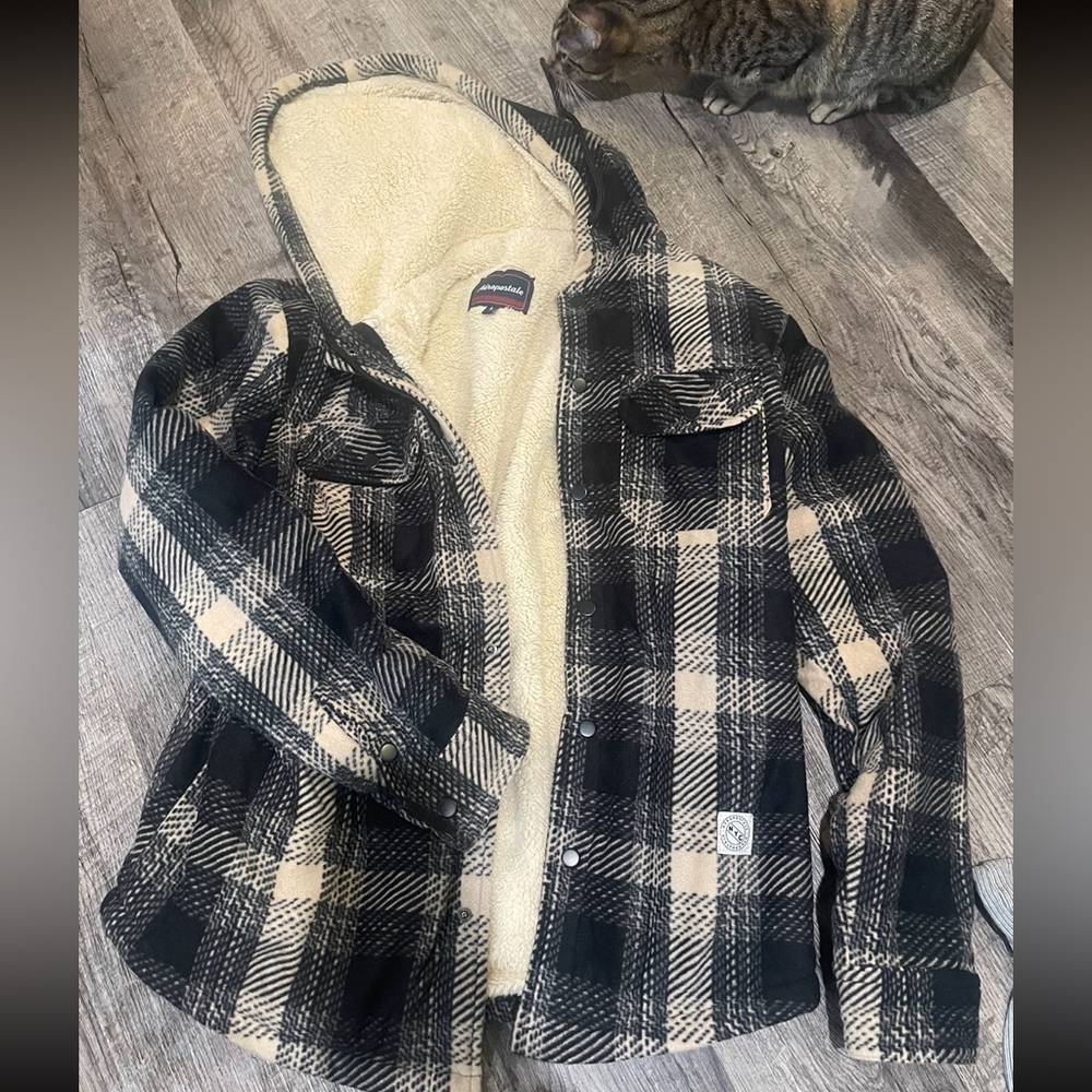 Fluffy flannel jacket
